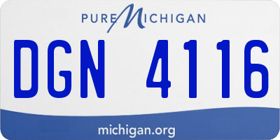 MI license plate DGN4116