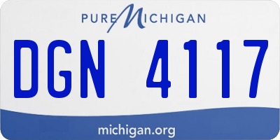 MI license plate DGN4117