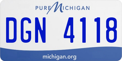 MI license plate DGN4118