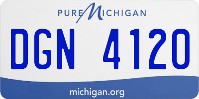 MI license plate DGN4120