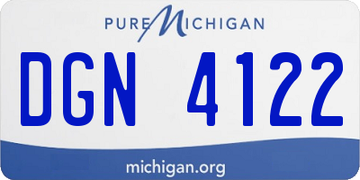 MI license plate DGN4122