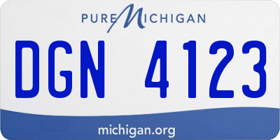 MI license plate DGN4123