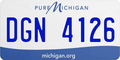 MI license plate DGN4126