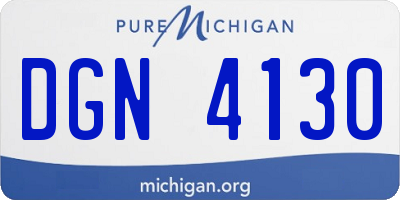 MI license plate DGN4130