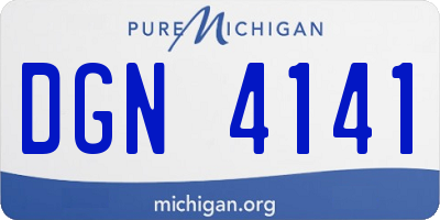 MI license plate DGN4141