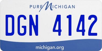 MI license plate DGN4142