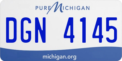 MI license plate DGN4145