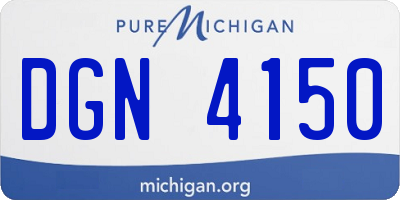 MI license plate DGN4150
