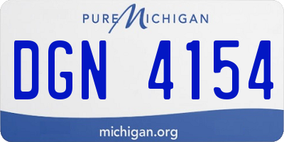 MI license plate DGN4154