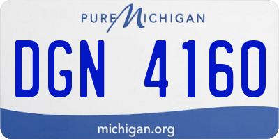 MI license plate DGN4160