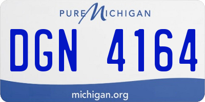MI license plate DGN4164