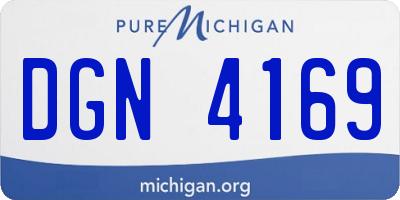 MI license plate DGN4169