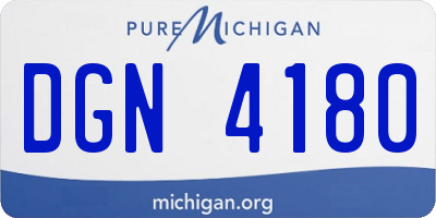MI license plate DGN4180