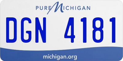 MI license plate DGN4181