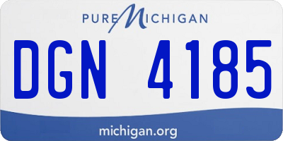 MI license plate DGN4185
