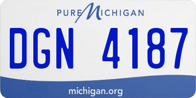 MI license plate DGN4187