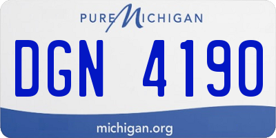 MI license plate DGN4190