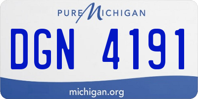 MI license plate DGN4191