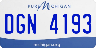 MI license plate DGN4193