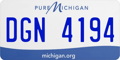 MI license plate DGN4194