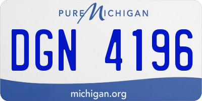 MI license plate DGN4196