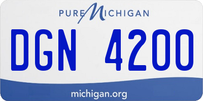 MI license plate DGN4200