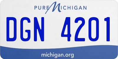 MI license plate DGN4201