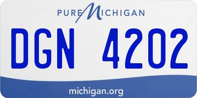MI license plate DGN4202