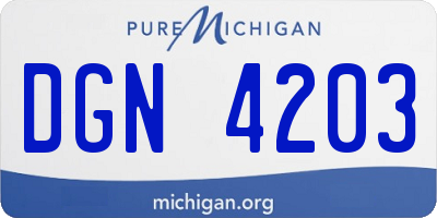 MI license plate DGN4203