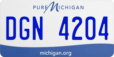 MI license plate DGN4204