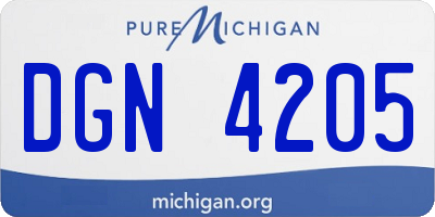 MI license plate DGN4205