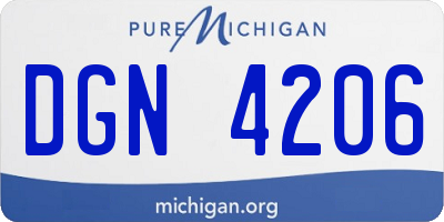 MI license plate DGN4206