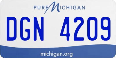 MI license plate DGN4209