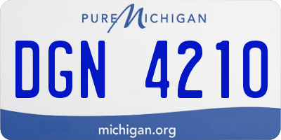 MI license plate DGN4210