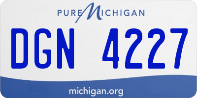 MI license plate DGN4227