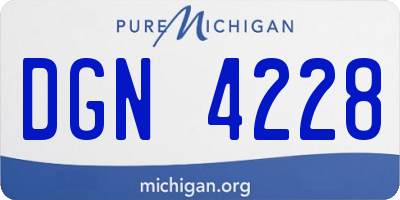 MI license plate DGN4228