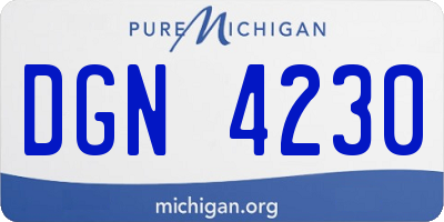 MI license plate DGN4230