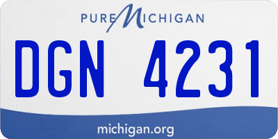 MI license plate DGN4231