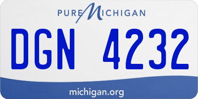 MI license plate DGN4232