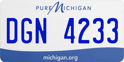 MI license plate DGN4233