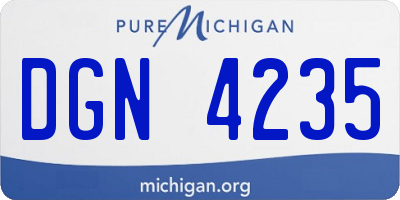MI license plate DGN4235