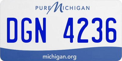 MI license plate DGN4236