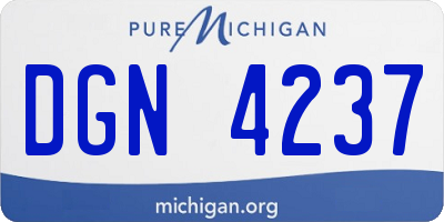 MI license plate DGN4237