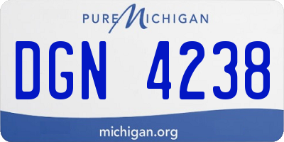 MI license plate DGN4238