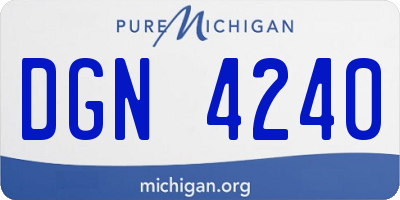 MI license plate DGN4240