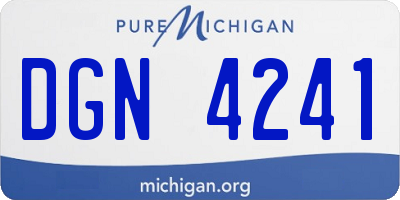 MI license plate DGN4241