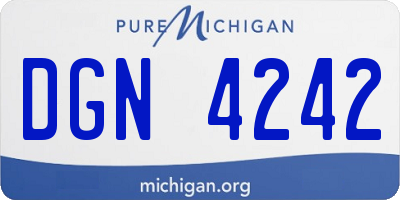 MI license plate DGN4242