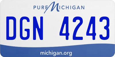 MI license plate DGN4243