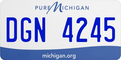 MI license plate DGN4245