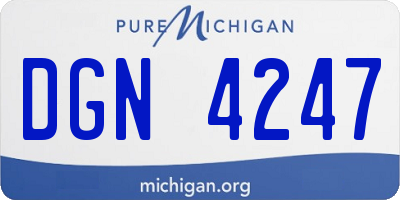 MI license plate DGN4247